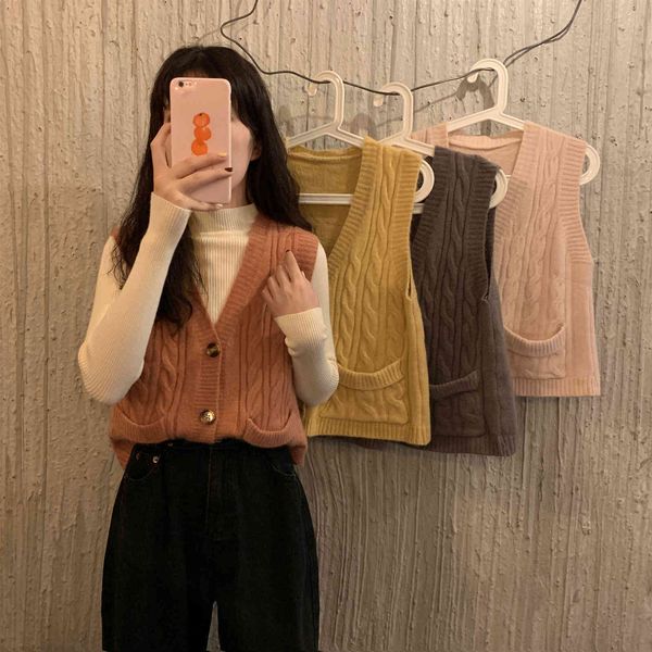 

women's sweaters ichoix autos arrival korean style four colors upper torsion with cleavage v mesh vest isec, White;black