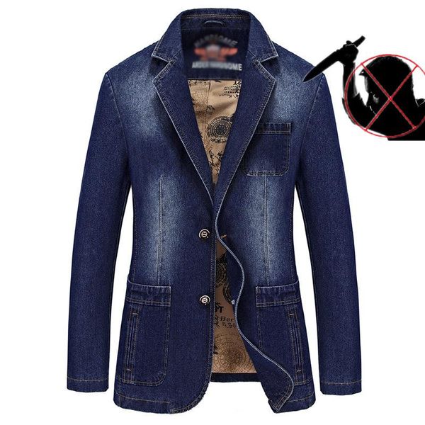 

men's jackets politie kledin anti-cutting stabdenim blazer fashion casual suit military tactical stealth soft safety jacke, Black;brown