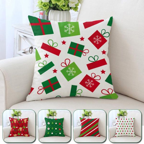 

pillow case christmas square pillowcase red green throw pillows cases sofa decorative cushion covers for year xmas home decor 45*45cm