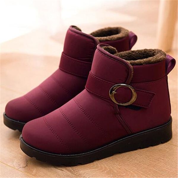 

winter women keep warm snow boots waterproof ankle boots botas mujer slip-on boots for woman platform mother black casual