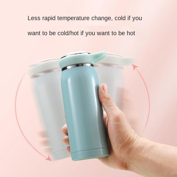 

water bottles stainless steel vacuum flask portable dual-use double-layer student sports fashion shaking heating