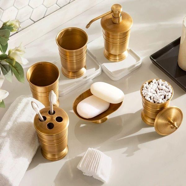 

bath accessory set american 6pcs bathroom accessories decoration soap holder toothbrush wash cup storage mouthwash setld135