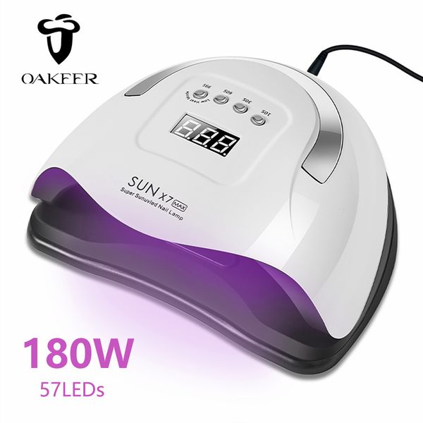 

180w ice nail lamp led uv lamps dryer for nails equipment for drying gel polish timer auto sensor manicure pedicure salon