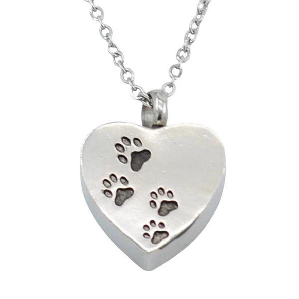 

memorial relatives heart shape pet dog cremation urn necklace ash jewelry keepsake pendant necklaces, Silver