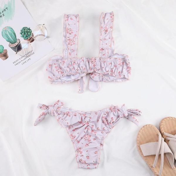 

sexey bikini swimsuit two piece women push up floral print leopard swimwear beachwear lady bra bandage cute bikinis set 2021 one-piece suits