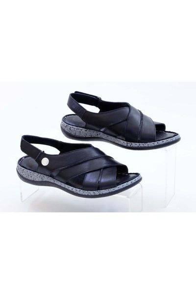 

sandals women's black genuine leather