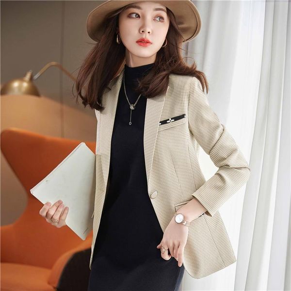 

women's suits & blazers 2021 jacket slim pockets coat ol styles autumn winter jackets for women ladies office blazer outwear, White;black