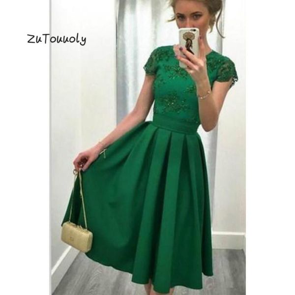

party dresses simple green short prom dress a line knee length backless satin formal for graduate holiday evening gown, White;black