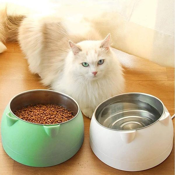 

cat bowls & feeders pet bowl stainless steel 15 degrees tilted safeguard neck dog feeder water feeding for puppy supplies