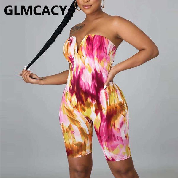 

women sleeveless tie dye printed backless bodycon romper 210702, Black;white