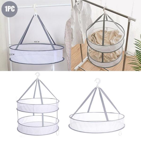 

1pcs foldable hanging 48cm clothes basket socks underwear clothes net bra i8q5
