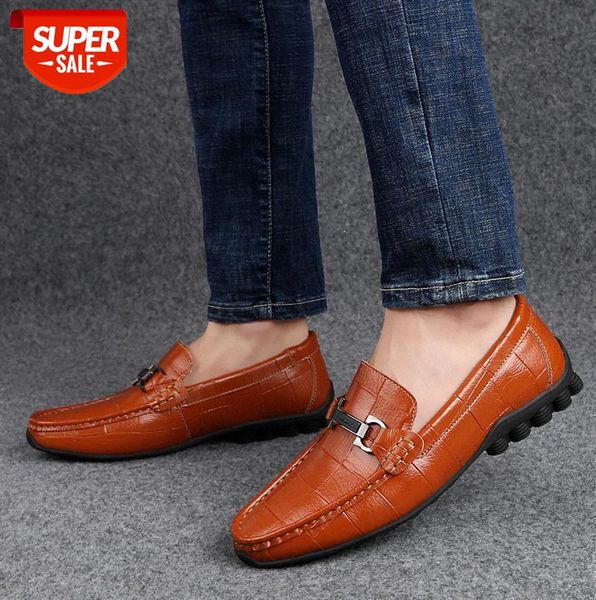

leather shoes men's casual korean business all-match peas men cowhide #nn2h