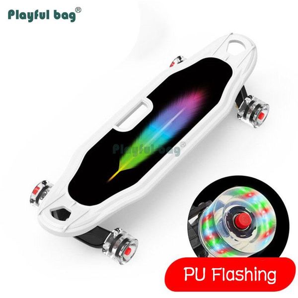 

playful bag durable engineering plastics skateboard with flashing four wheels lengthened skate board for kids ma18 skateboarding