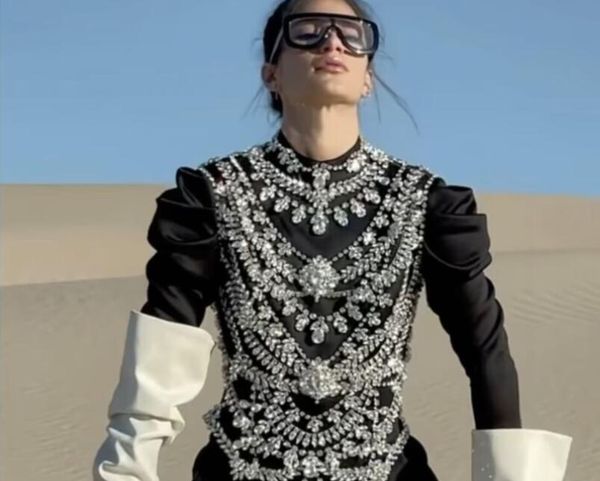 

evening dress yousef aljasmi zuhair murad myriam fares high shoulder high neck black jumpsuit silver crystals long sleeve kim kardashian kyl, Black;pink