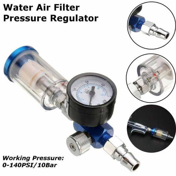 

professional spray guns 1pcsspray gun air filter pressure regulator gauge + in-line water trap tools adapter for jp/eu/us airbrush equipment