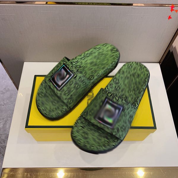 

luxurys men slippers designer rubber slides sandal mens designers flat fashion shoes beach flip flops flower with box size 39-45 -g291, Black