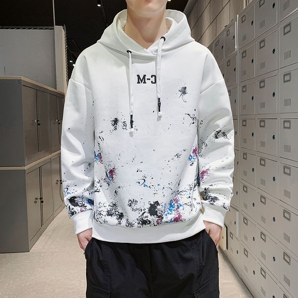 

sweater spring and 2021 autumn youth trend versatile hooded cloth men's coat, Black