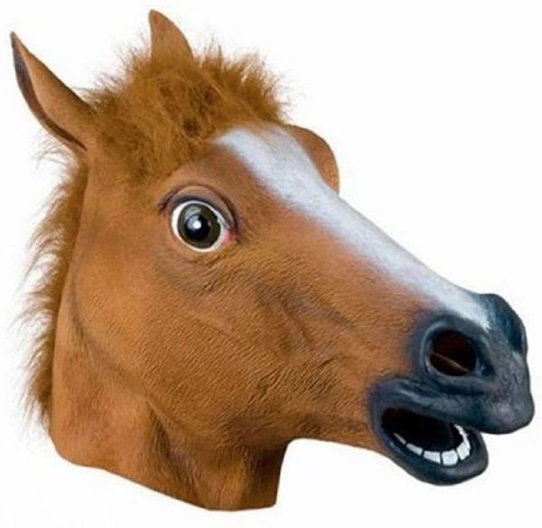 Brown Creepy Head Borracha Látex Animal Novidade Halloween Traumes Bojack Horseman Mask