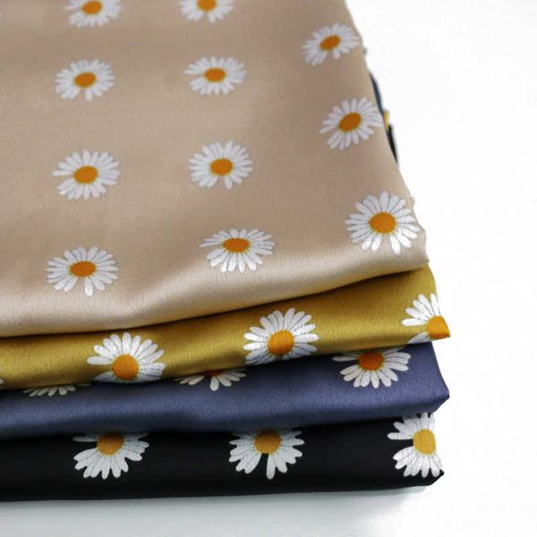 100 см * 150см цветочные сатинированные платья ткань мягкий креп полиэстер Charmeuse Tssu 210702