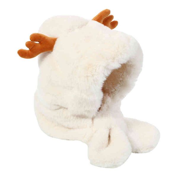 

christmas new autumn and brimless hat scarf thickened plush lovely gentle warm ear protection windproof antler headgear