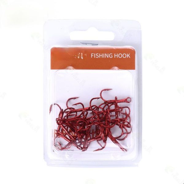 

pcs/lot red three hook luya strengthen fishing grappling hooks