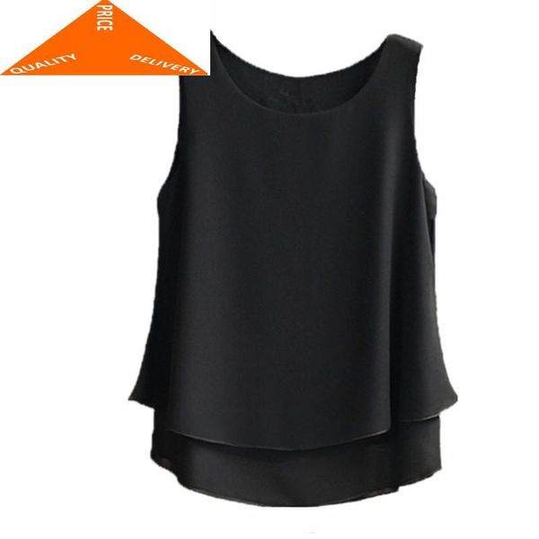 

women's 2021 fashion summer clothes sleeveless blouse female and blouses chiffon shirts 6xl plus size shirt lwl970 &, White