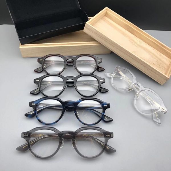 

fashion sunglasses frames japanese designer ultra-light glasses frame retro hand-carved men and women, Black