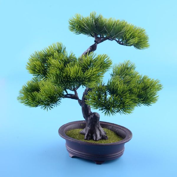 

decorative flowers & wreaths artificial fake green plant bonsai potted simulation pine tree for home office decor