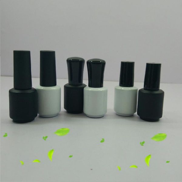 

storage bottles & jars wholesale 8ml empty nail gel black polish round glass gule beauty oil packing