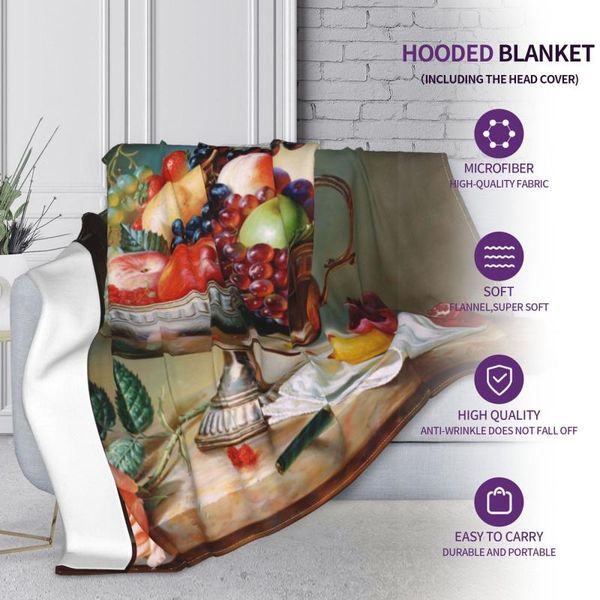 

blankets customizable microfiber plush coral fleece sherpa blanket painting fruits warm outdoor hoodie kids winter hooded