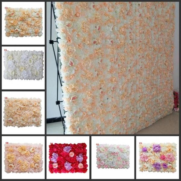 

60x40cm each piece peony hydrangea rose flower wall panels for wedding backdrop centerpieces party decorations 12pcs/lot decorative flowers