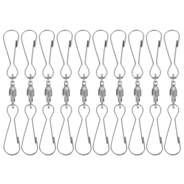 

decorative objects & figurines 10pcs stainless windbell hooks rotary wind chime pendant accessories (silver)
