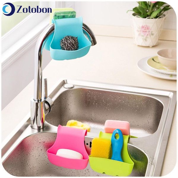 

kitchen storage & organization zotobon 2pcs sink shelf soap sponge drain rack bathroom holder hang cup organizer accessories m67