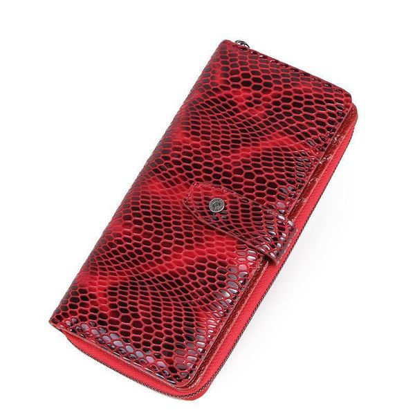 

wallets johnature fashion genuie leather women wallet 2021 rfid anti theft soft cowhide long hand card holder phone purse, Red;black