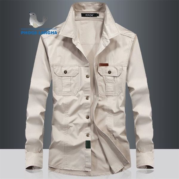 

military quick-drying men's tactical clothing outdoor camping long-sleeved shirts turn-down collar large size male khaki 210809, White;black