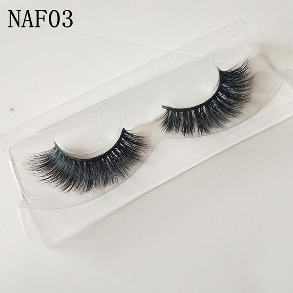 

100pair eyelashes mink 100% corner thick false blue black long cross handmade1