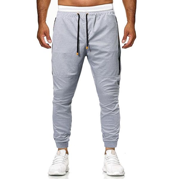 

men's pants trousers spring autumn tethered belt with versatile feet casual, Black