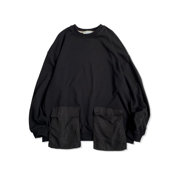 

men's hoodies & sweatshirts big pocket solid color hoodie men korean fashion loose casual long-sleeved t-shirt streetwear hip-hop tooli, Black