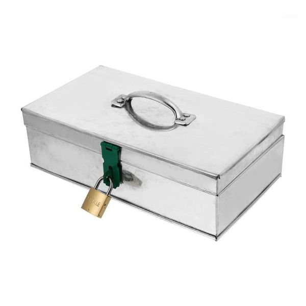 

storage bottles & jars 1pc iron sheet tool box household case deed cashier silver