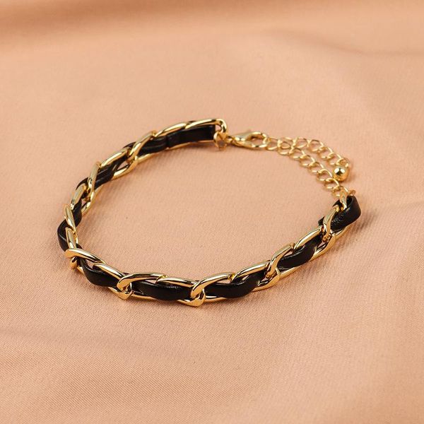 

bangle 2021 fashion braided leather bracelets for women exquisite all-match bracelet couple jewelry party, Black