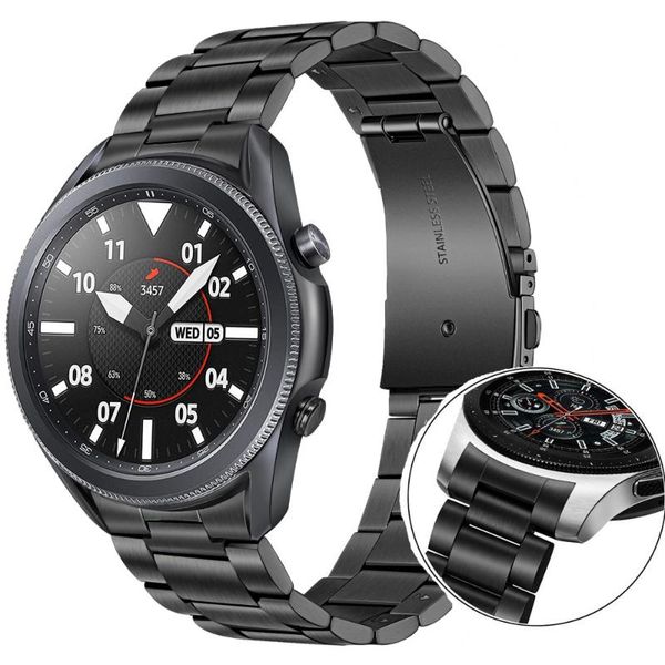 

watch bands 22mm no gap design strap for galaxy 3 45mm band stainless steel bracelet wristband 46mm/gear s3, Black;brown