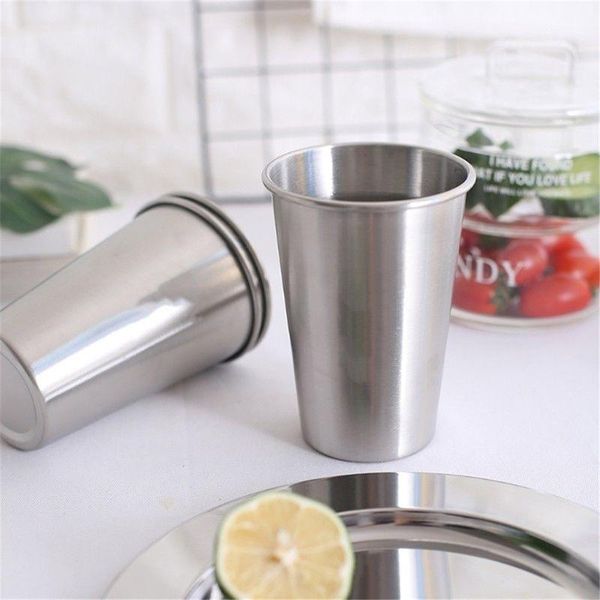 

mugs 200-350 ml stainless steel crimping beer metal cold cup drinking capacity gift outdoor camping hiking mug