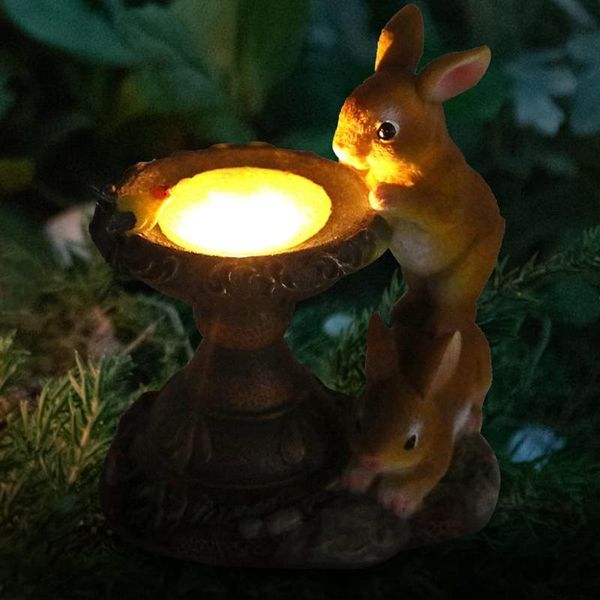 

solar lamps led power sculpture light outdoor courtyard garden resin statue lamp animal figurine decoration craft