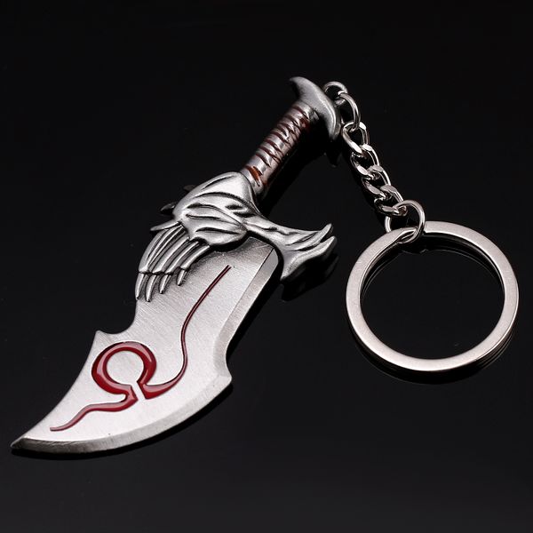 Hot Jogo de God of War 4 Keychain Homens Kratos Espada Chaveiro Chaveiro de God of War Logo Black Pingente Keyring Party Cosplay Presente Acessórios