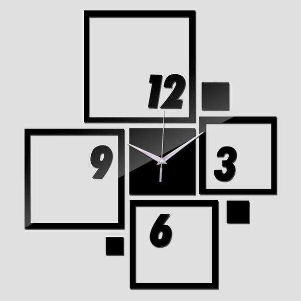 

wall clocks direct selling led acrylic clock arrival suqare diy quartz watch home decoration decor mirror gift
