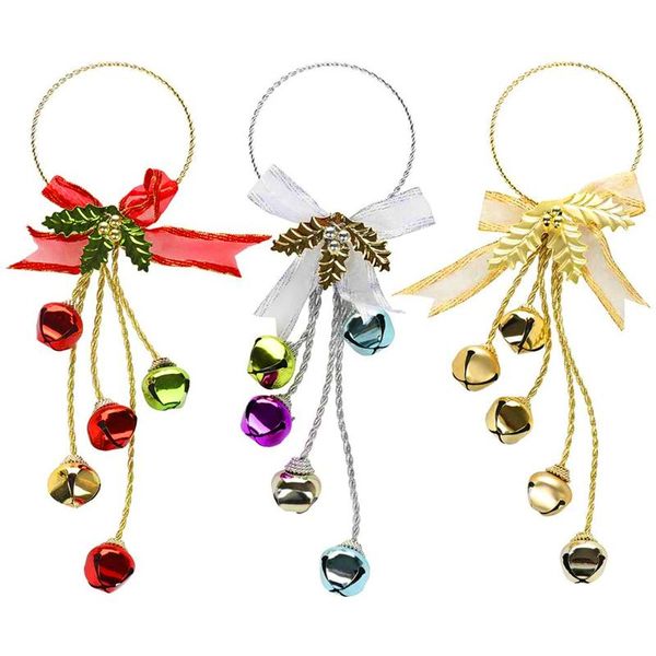 

christmas decorations style hanging bell decoration circle, metal jingle pendant festival home ornament