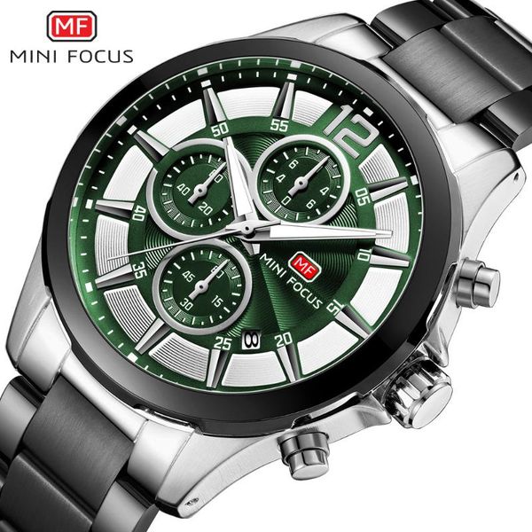 

wristwatches analÃ³gico de acero inoxidable para hombre, accesorio pulsera cuarzo resistente al agua con cronÃ³grafo, complemento, Slivery;brown