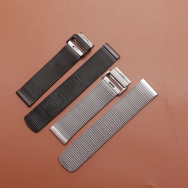 

watch bands fashion stainless steel bracelet strap mesh watchbands replacement band 18 20 21 22mm good quality 2021 fit gear s2 s3, Black;brown