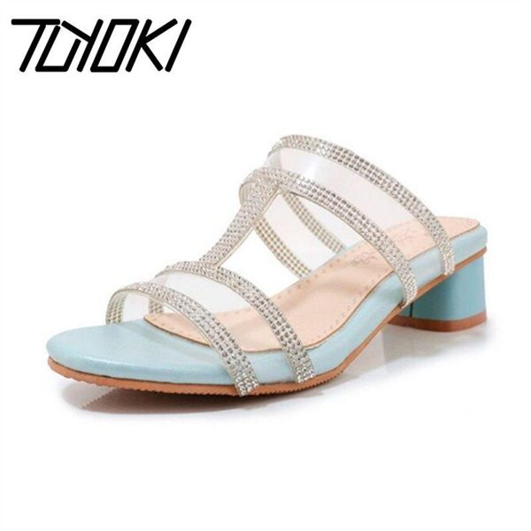 

tuyoki open toe square heel women sandals fashion solid color patchwork shoes daily casual outdoor footwear size 32-46, Black