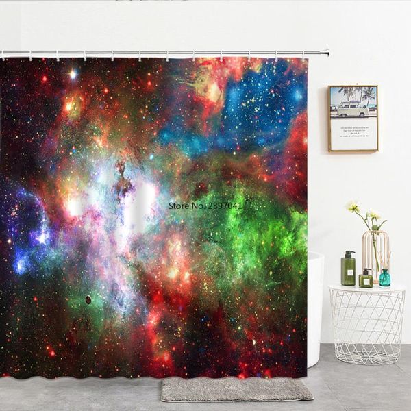 

shower curtains starry sky waterproof bathroom curtain with hooks decoration 3d printing polyester cloth screen